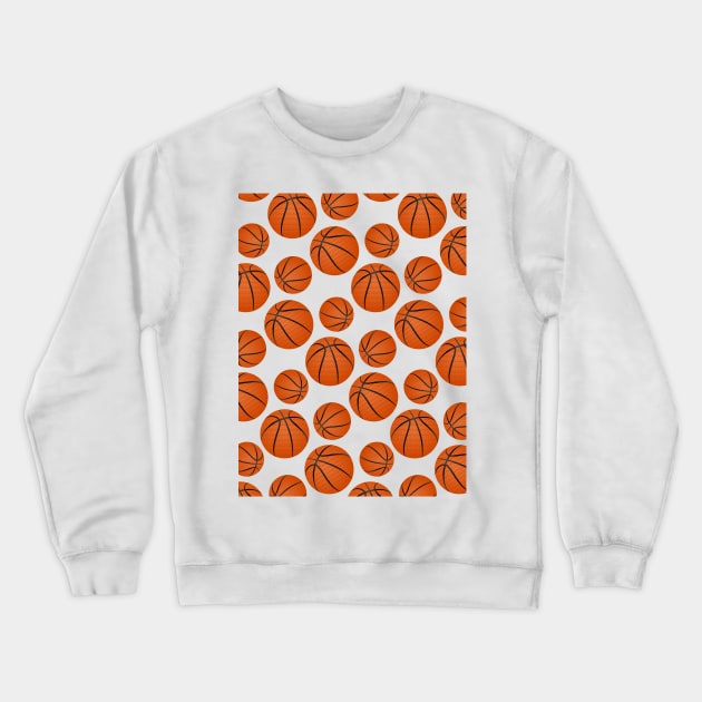 Basketball Pattern Crewneck Sweatshirt by Designoholic